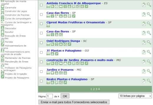 Lista de Fornecedores no Paisagismo Digital