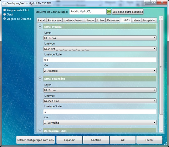 HydroLANDSCAPE: Configuração de tubos parte 2 - Configuração de Layer e Linha