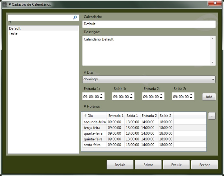 LandMANAGER 2016 - Cadastro de Calendários LandMANAGER 2016 - Cadastro de Calendários