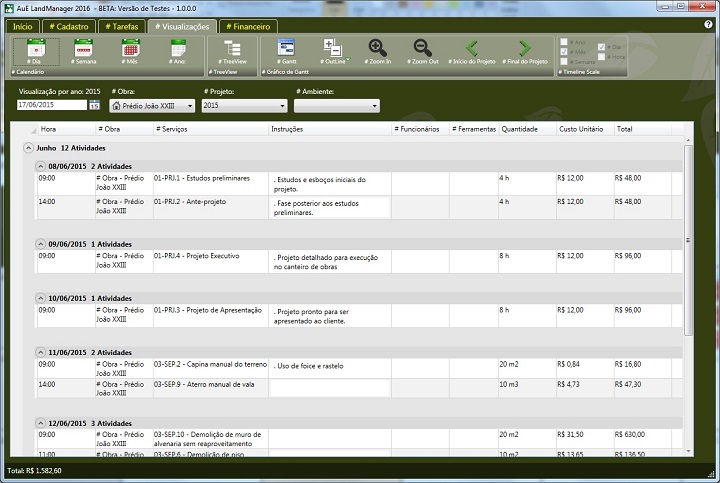 LandMANAGER 2016: Visualização por ano LandMANAGER 2016: Visualização por ano