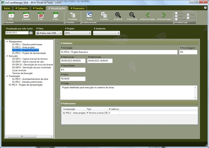  LandMANAGER 2016: Visualização Treeview