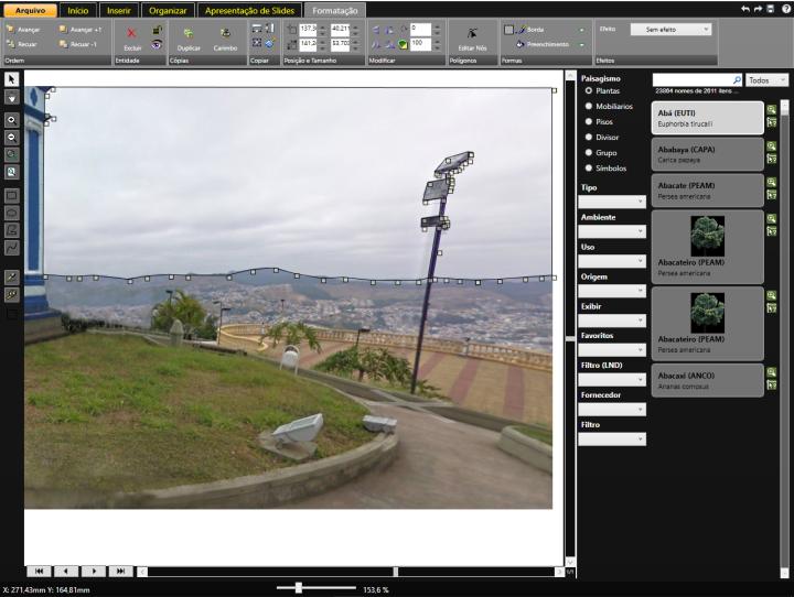 Figura 2: editando o polígono através de pontos no PhotoLANDSCAPE 2016 Figura 2: editando o polígono através de pontos no PhotoLANDSCAPE 2016