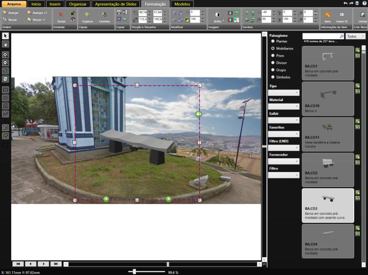  Figura 6: posicionando objetos 3D no PhotoLANDSCAPE 2016