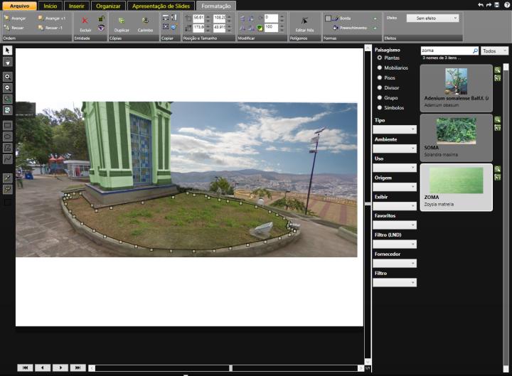 Figura 1: Criando e editando polígonos no PhotoLANDSCAPE 2016 Figura 1: Criando e editando polígonos no PhotoLANDSCAPE 2016