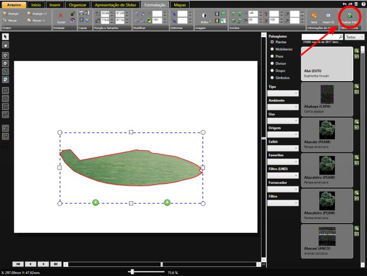  Figura 2: Editando polígono preenchido no PhotoLANDSCAPE 2016