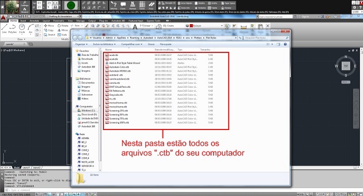 Figura 5: Localização de todos os arquivos ".ctb" do AutoCAD Figura 5: Localização de todos os arquivos ".ctb" do AutoCAD