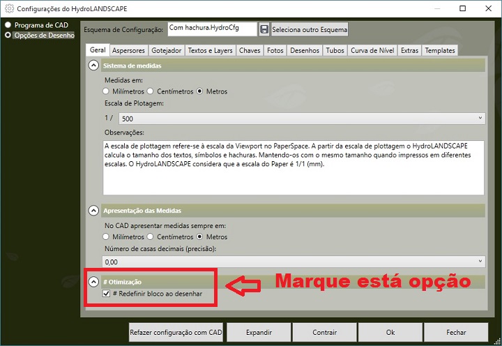 HydroLANDSCAPE 2016: Opção para redefinir o bloco HydroLANDSCAPE 2016: Opção para redefinir o bloco