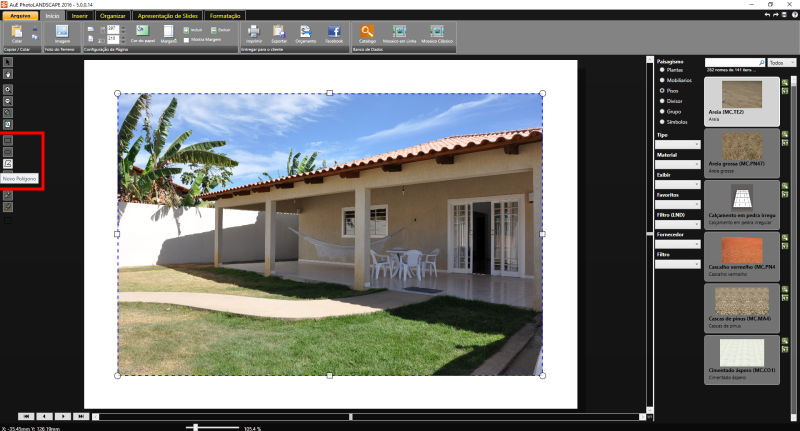 Figura 1: Selecionando a ferramenta de desenho no PhotoLANDSCAPE 2016 Figura 1: Selecionando a ferramenta de desenho no PhotoLANDSCAPE 2016