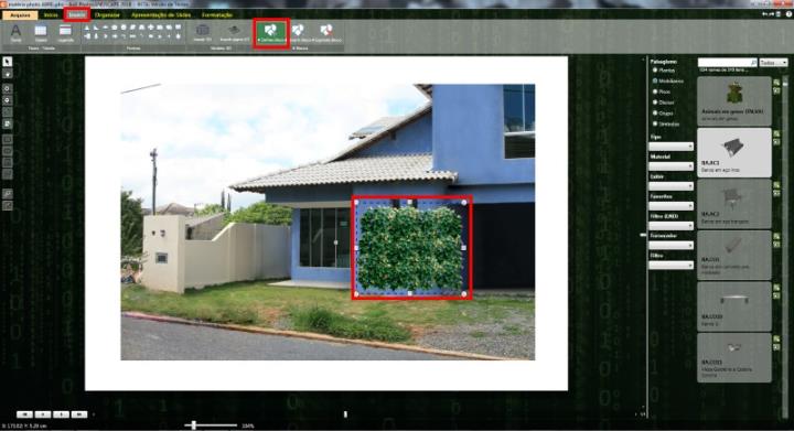 Figura 2: Definindo o bloco do jardim vertical no PhotoLANDSCAPE 2018