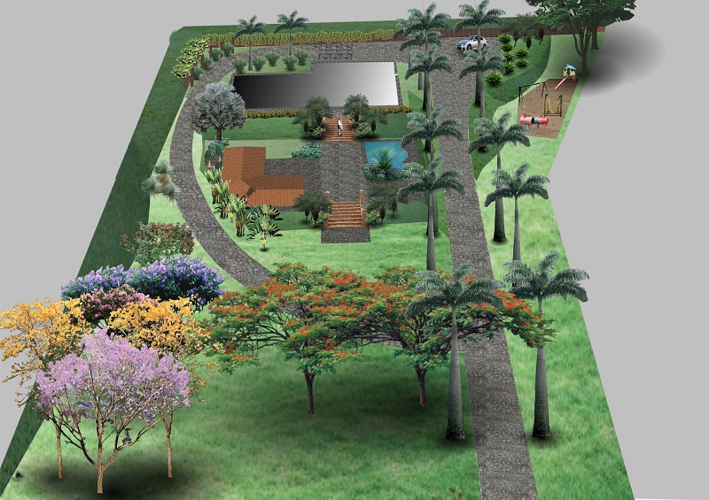 Projeto Floricultura Espaço Jardim feito no AutoLANDSCAPE