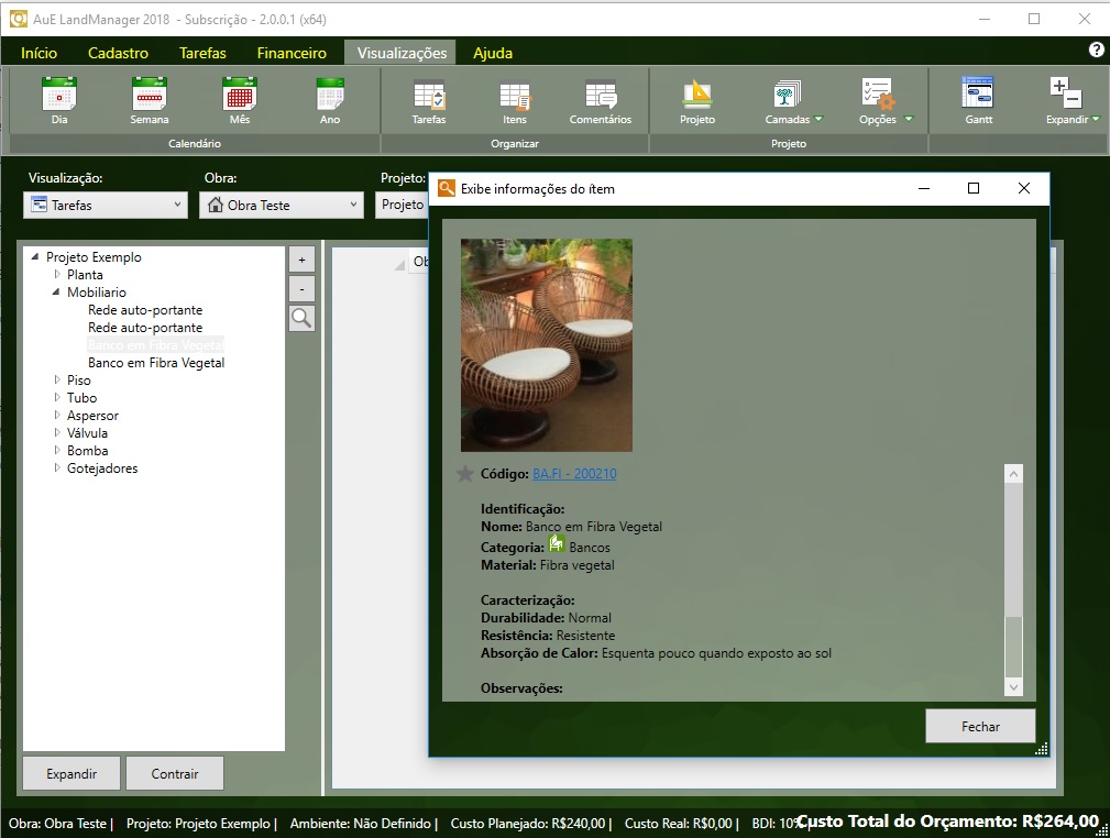 LandMANAGER 2018: Exibindo Informações do Item LandMANAGER 2018: Exibindo Informações do Item