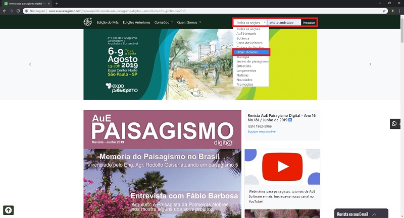 Sua dúvida pode virar matéria na Revista AuE Paisagismo Digital