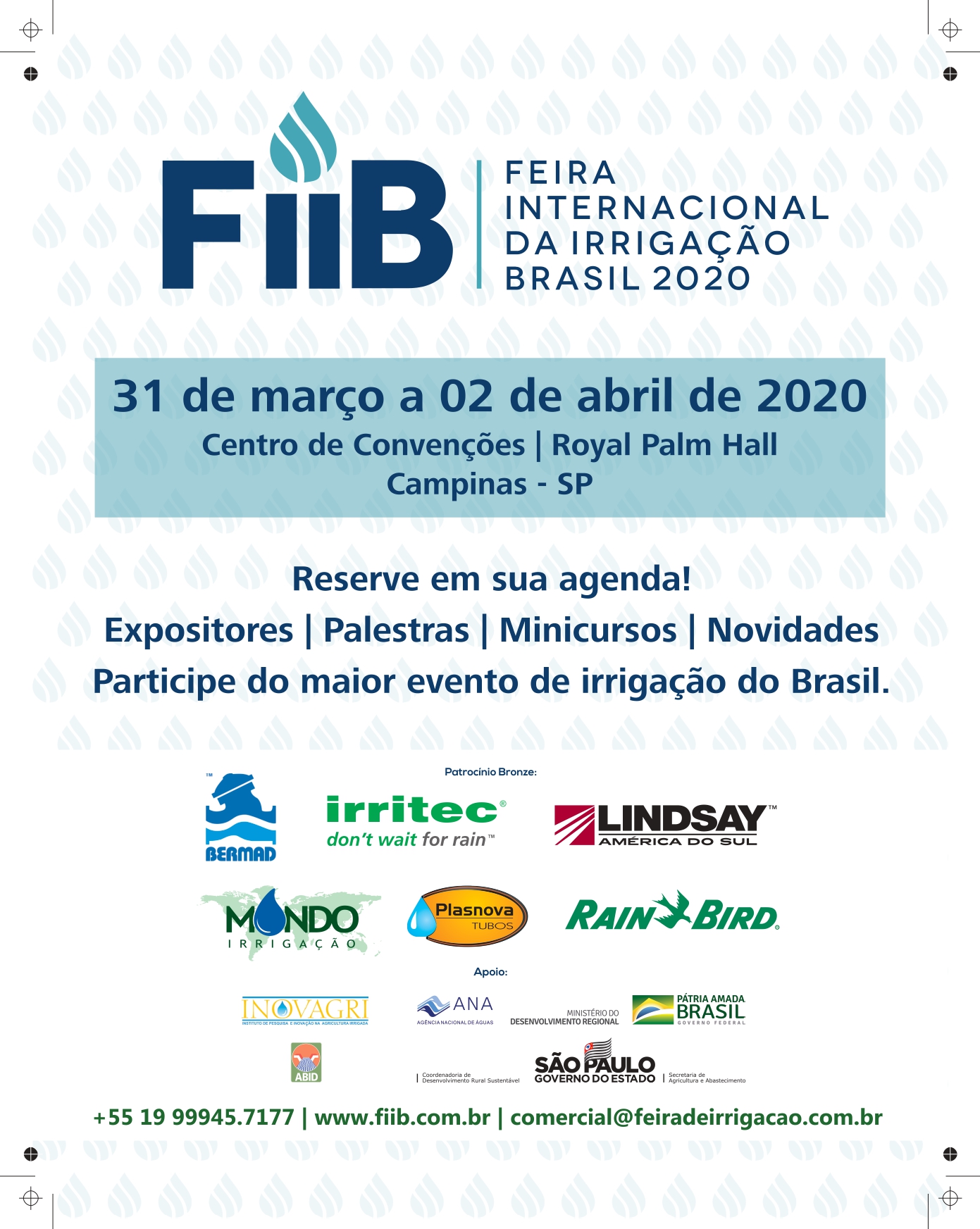 Agende-se para a FIIB - Feira Internacional de Irrigação Brasil 2020