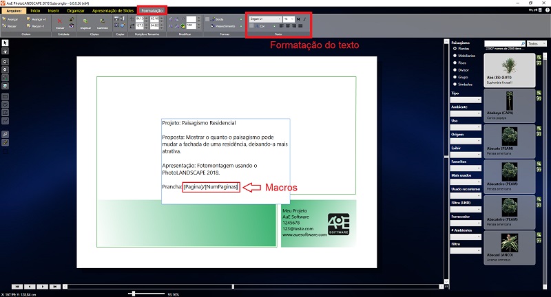 Inserindo informações do projeto Inserindo informações do projeto