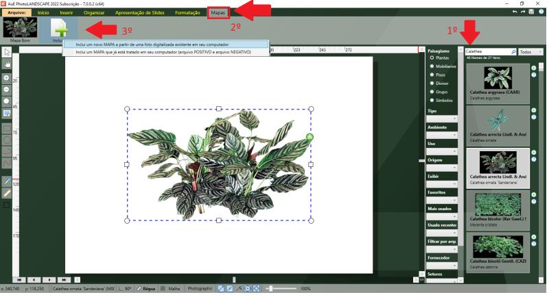 PhotoLANDSCAPE: Inclusão de mapas para plantas já cadastradas