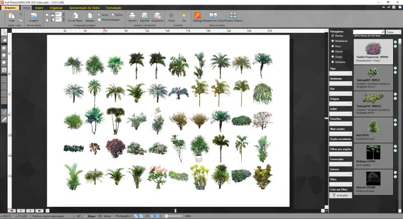  Coleção de arbustos e palmeiras disponíveis no Visual Plan e PhotoLAND