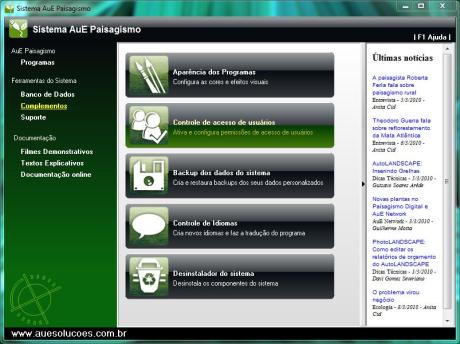 Sistema AuE Paisagismo 2009 - Programas voltados para desenvolvimento de projetos paisagisticos Sistema AuE Paisagismo 2009 - Programas voltados para desenvolvimento de projetos paisagisticos