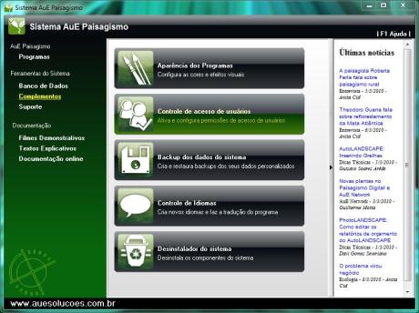 Controle de Usuários do Sistema AuE Paisagismo 2009