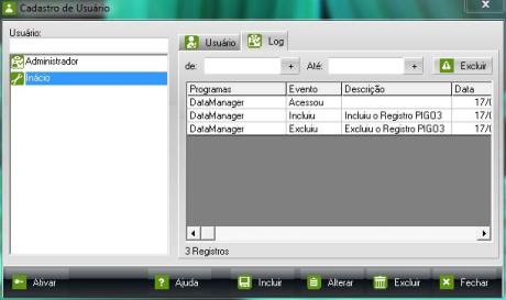 Sistema AuE Paisagismo 2009 - Monitoramento de Logs do Usuário