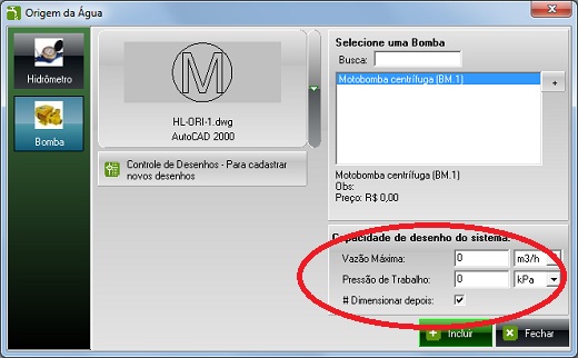 HydroLANDSCAPE: Inserindo uma origem para ser dimensionada ao final do projeto